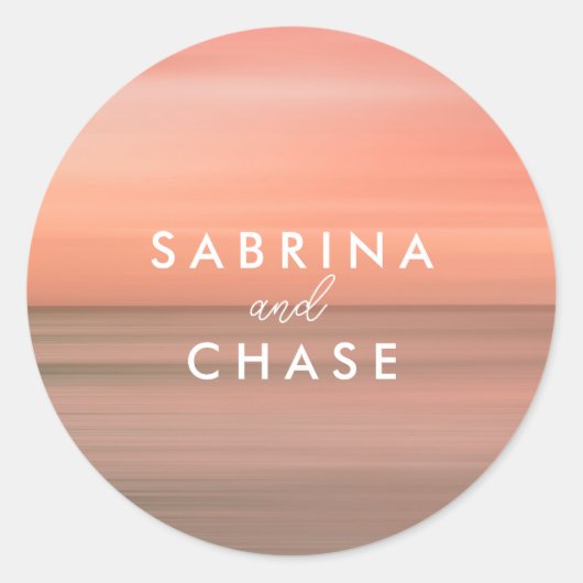 Pink Custom Wedding Umschlag Aufkleber Sticker (Vorderseite)