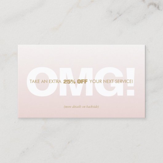 Pink Customer Discount Loyalty Coupon Salon Spa (Vorderseite)