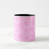 Pink Cut Out Herz Form Muster Zweifarbige Tasse (Mittel)