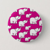 Pink Cute Animal Pattern Cartoon elephant Pattern Button (Vorderseite)