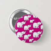 Pink Cute Animal Pattern Cartoon elephant Pattern Button (Vorne & Hinten)