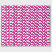 Pink Cute Animal Pattern Cartoon elephant Pattern Geschenkpapier (Flach)