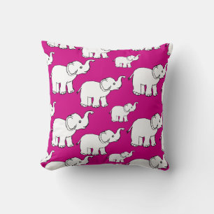 Pink Cute Animal Pattern Cartoon elephant Pattern Kissen
