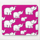 Pink Cute Animal Pattern Cartoon elephant Pattern Mousepad (Vorne)