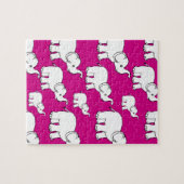 Pink Cute Animal Pattern Cartoon elephant Pattern Puzzle (Horizontal)