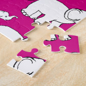 Pink Cute Animal Pattern Cartoon elephant Pattern Puzzle (Seite)