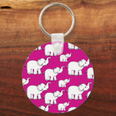 Pink Cute Animal Pattern Cartoon elephant Pattern Schlüsselanhänger (Vorderseite)