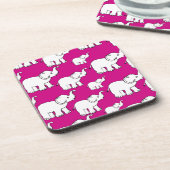 Pink Cute Animal Pattern Cartoon elephant Pattern Untersetzer (Linke Seite)