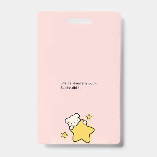 Pink Cute Badge Ausweis (Vorderseite)