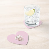 Pink Cute Bunny Pink Sweater Heart Baby Shower Untersetzer (Vor Ort)