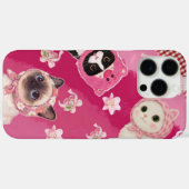 Pink Cute Cat Phone Case Kawaii Kitten Aesthetic (Rückseite (Horizontal))