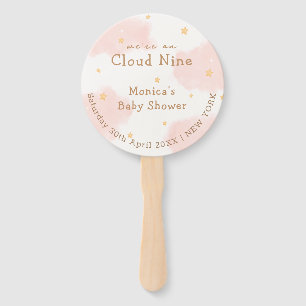 Pink Cute Cloud Nine Girl Baby Dusche Fächer