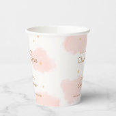 Pink Cute Cloud Nine Girl Baby Dusche Pappbecher (Links)