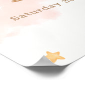 Pink Cute Cloud Nine Girl Baby Dusche Willkommen Poster (Ecke)