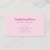 Pink Cute Florist Shop Visitenkarte (Rückseite)