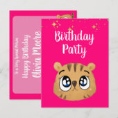 Pink Cute little tiger Postkarte (Vorne/Hinten)