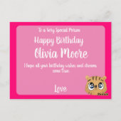 Pink Cute little tiger Postkarte (Rückseite)