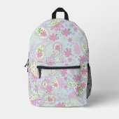 Pink Cute Paisley Blue Pattern Chic Bedruckter Rucksack (Vorderseite)