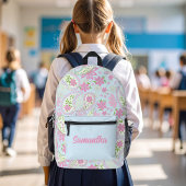 Pink Cute Paisley Pattern Blue Personalized Bedruckter Rucksack