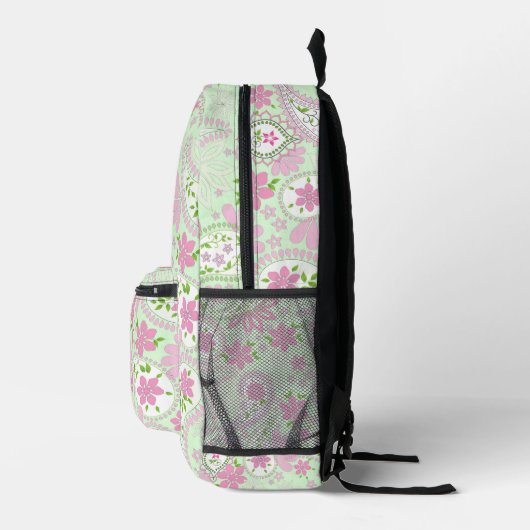 Pink Cute Paisley Pattern Chic Bedruckter Rucksack (Rechts)