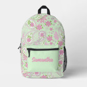 Pink Cute Paisley Pattern Personalized Bedruckter Rucksack (Vorderseite)