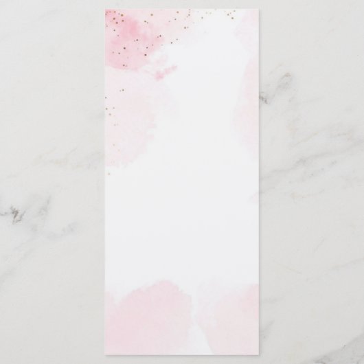 Pink & Cute Stork Baby Girl Shower Menu Card Menükarte (Rückseite)