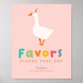 Pink Cute Two Silly Goose 2nd Birthday Favors Poster (Vorne)