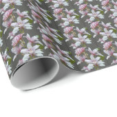 Pink Cymbidium Insigne Orchids Floral Geschenkpapier (Rolleneckpunkt)