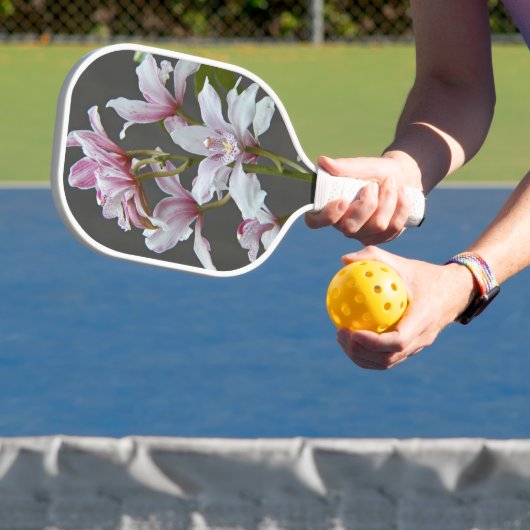 Pink Cymbidium Insigne Orchids Floral Pickleball Schläger (InSitu)