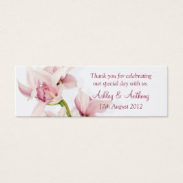 Pink Cymbidium Orchid Gastgeschenk Hochzeit Tags