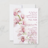 Pink Cymbidium Orchid Hochzeit Einladung 12x18 Grö (Rückseite)
