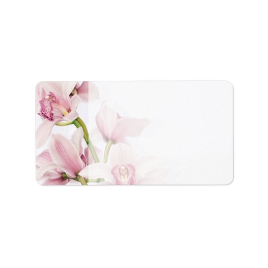 Pink Cymbidium Orchid Wedding Blank Address Labels Adressaufkleber (Vorne)