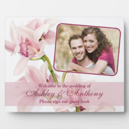 Pink Cymbidium Orchid Wedding Foto Schilder Plaque Fotoplatte