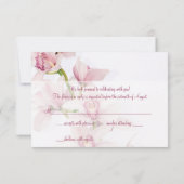 Pink Cymbidium Orchid Wedding Reply RSVP Card Karte (Rückseite)