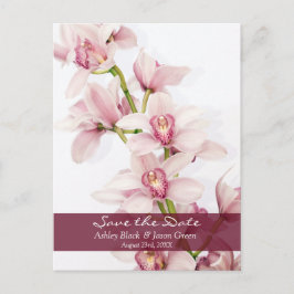 Pink Cymbidium Orchid Wedding Save the Date Ankündigungspostkarte