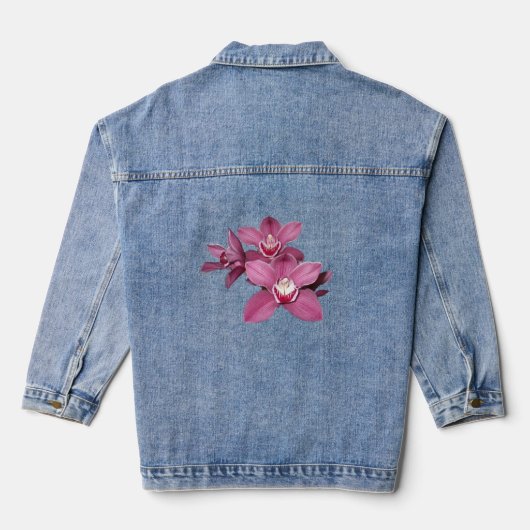Pink Cymbidium Orchids Denim Jacket Jeansjacke (Rückseite)