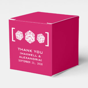 Pink D20 Dice Gamer Gefälligkeitsboxen Geschenkschachtel