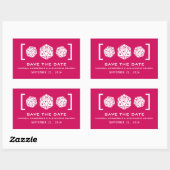 Pink D20 Dice Gamer Save the Date Stickers (Blatt)