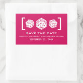 Pink D20 Dice Gamer Save the Date Stickers (Tasche)