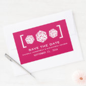 Pink D20 Dice Gamer Save the Date Stickers (Umschlag)