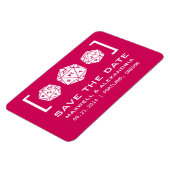 Pink D20 Dice Gamer Speichern Sie das Date Magnet (Linke Seite)