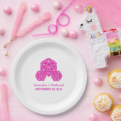 Pink D20 Würfel Hochzeitspapier-Teller Pappteller (Party)