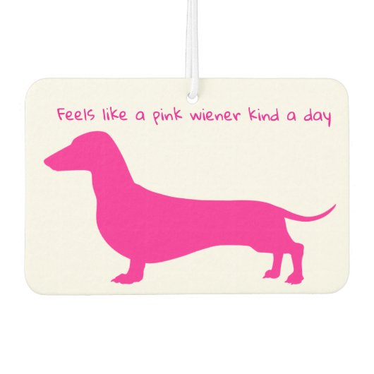 Pink Dachshund Silhouette Autolufterfrischer (Vorderseite)