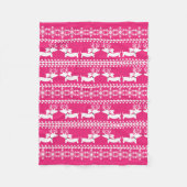 Pink Dackel Fair Isle Weihnachtsblanket Fleecedecke (Vorderseite)