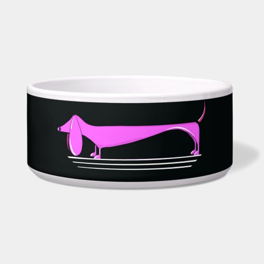 Pink Dackel Muster Pet Bowl Napf (Vorderseite)