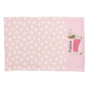 Pink Dackel Pillow Case Individuelle Name Kissenbezug