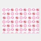 Pink Dackel Snowflake Snowman Weihnachtsgeschenk Geschenkpapier Set (Vorderseite)