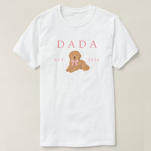 Pink Dada Golden Doodle Birthday T-Shirt (Design vorne)