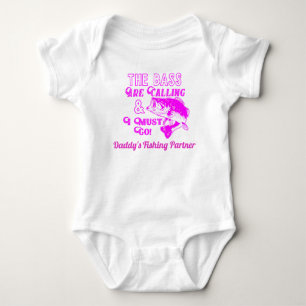 Pink Daddy's Fishing Partner Largemouth Bass Baby Strampler