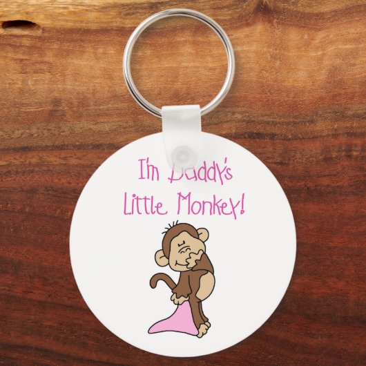 Pink Daddy's Little Monkey Schlüsselanhänger (Vorderseite)